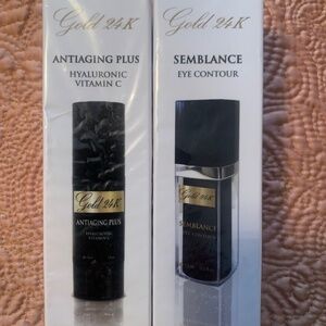 NIB 24K Gold Skincare: Antiaging Plus Serum + Eye Contour